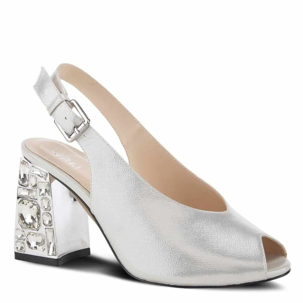 AZURA Dazzley heels with pebbled rhinestone heel